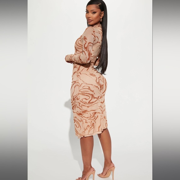 Tuscan Sands Mesh Midi Dress - Picture 1 of 3